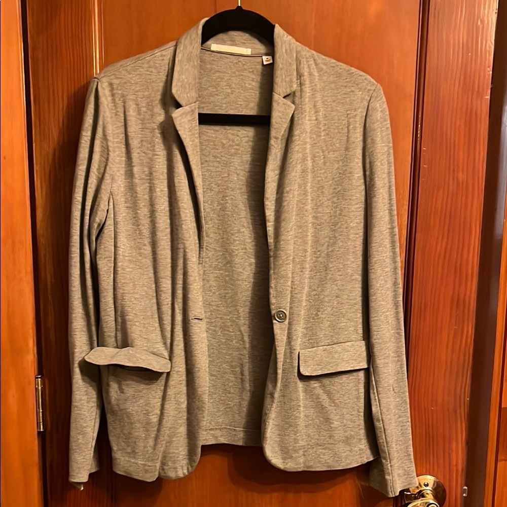 Uniqlo Gray Blazer Soft Knit Jacket